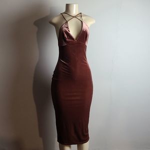 Cotton Candy LA Suede Brown Dress Size Small